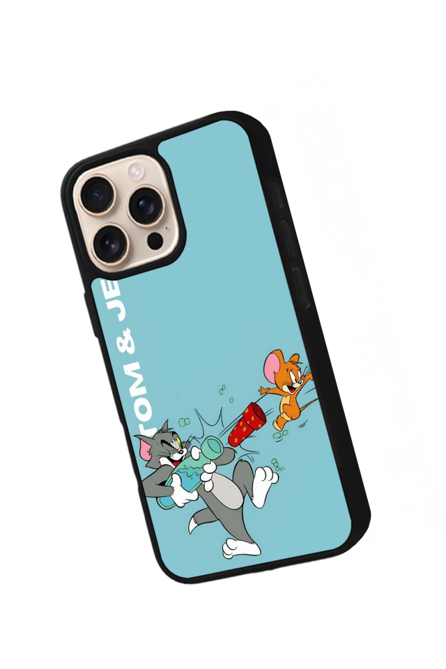 iPhone 14 Pro Max Uyumlu Tom And Jerry Tasarımlı Glossy Premium Kılıf