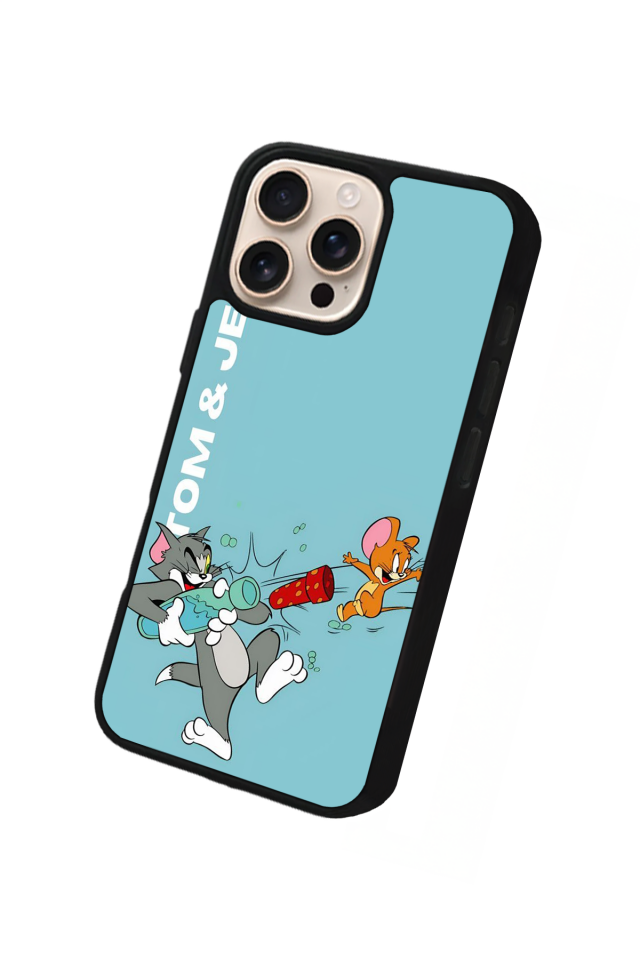 iPhone 14 Pro Max Uyumlu Tom And Jerry Tasarımlı Glossy Premium Kılıf