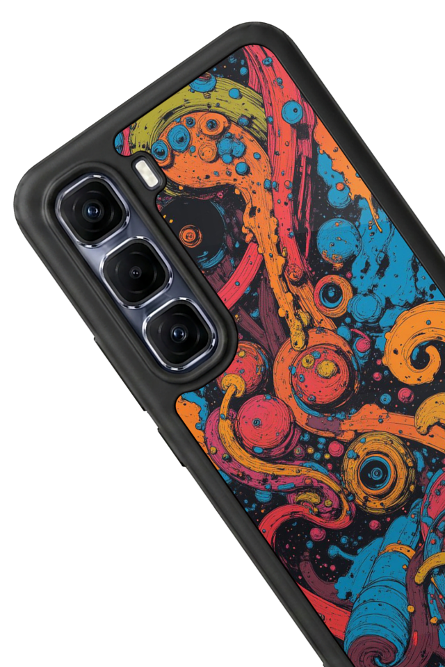 Infinix Hot 60 Pro Plus Uyumlu Abstract Tasarımlı Glossy Premium Kılıf