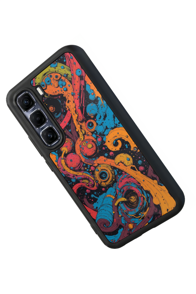 Infinix Hot 60 Pro Plus Uyumlu Abstract Tasarımlı Glossy Premium Kılıf