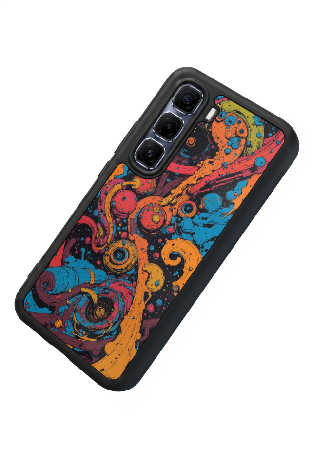 Infinix Hot 60 Pro Plus Uyumlu Abstract Tasarımlı Glossy Premium Kılıf