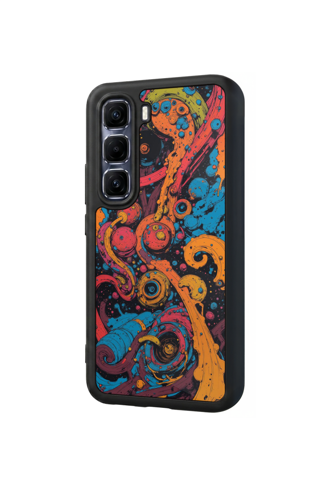 Infinix Hot 60 Pro Plus Uyumlu Abstract Tasarımlı Glossy Premium Kılıf