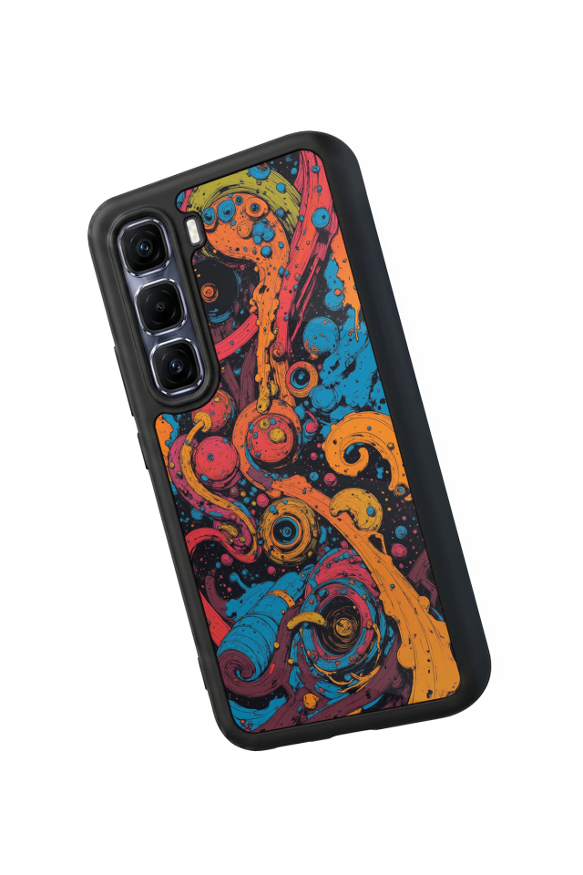 Infinix Hot 60 Pro Plus Uyumlu Abstract Tasarımlı Glossy Premium Kılıf