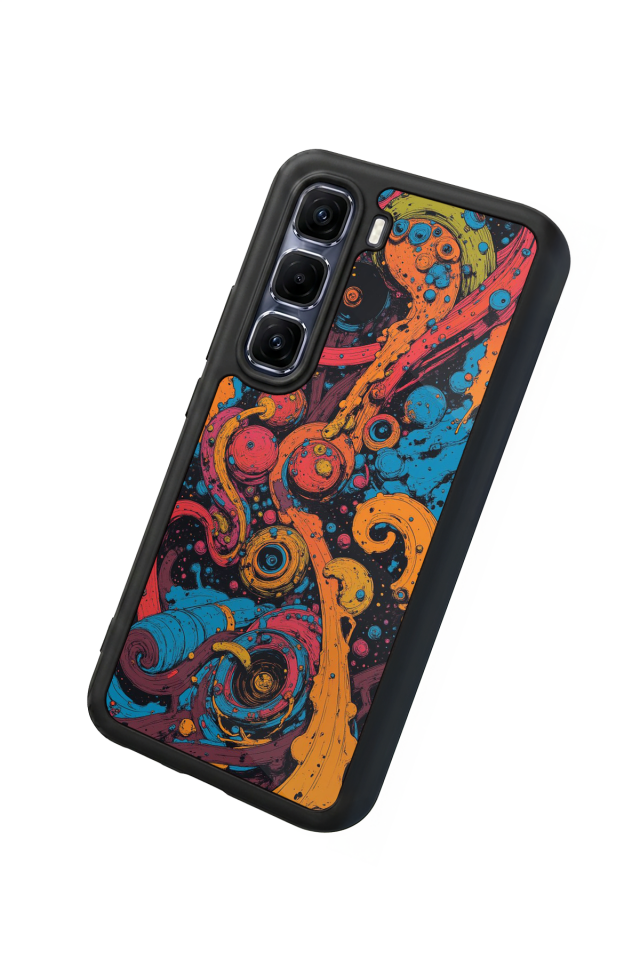 Infinix Hot 60 Pro Plus Uyumlu Abstract Tasarımlı Glossy Premium Kılıf