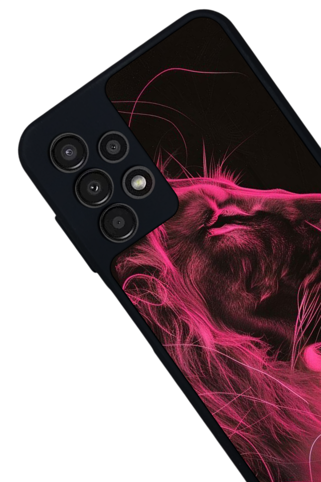 Samsung Galaxy A13 Uyumlu Aslan Tasarımlı Glossy Premium Kılıf