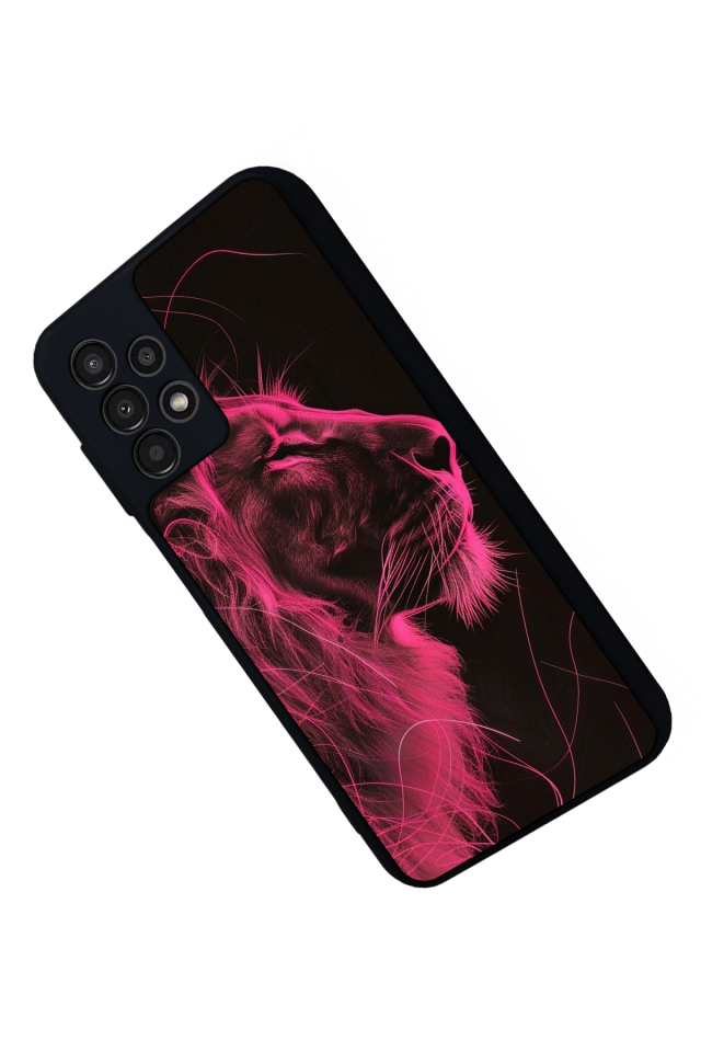 Samsung Galaxy A13 Uyumlu Aslan Tasarımlı Glossy Premium Kılıf