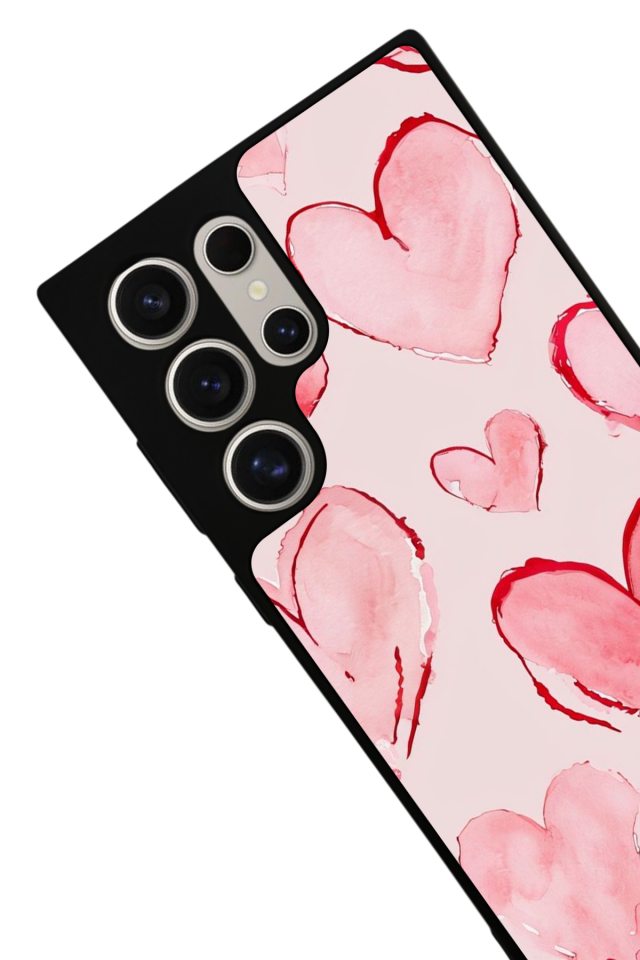 Samsung Galaxy S22 Ultra Uyumlu Kalp Love Tasarımlı Glossy Premium Kılıf