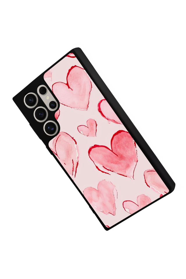 Samsung Galaxy S22 Ultra Uyumlu Kalp Love Tasarımlı Glossy Premium Kılıf