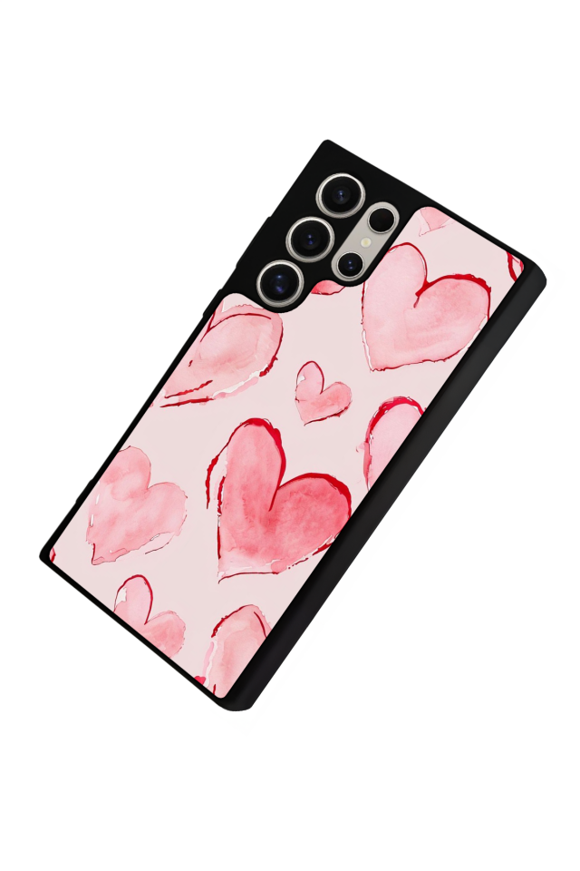 Samsung Galaxy S22 Ultra Uyumlu Kalp Love Tasarımlı Glossy Premium Kılıf