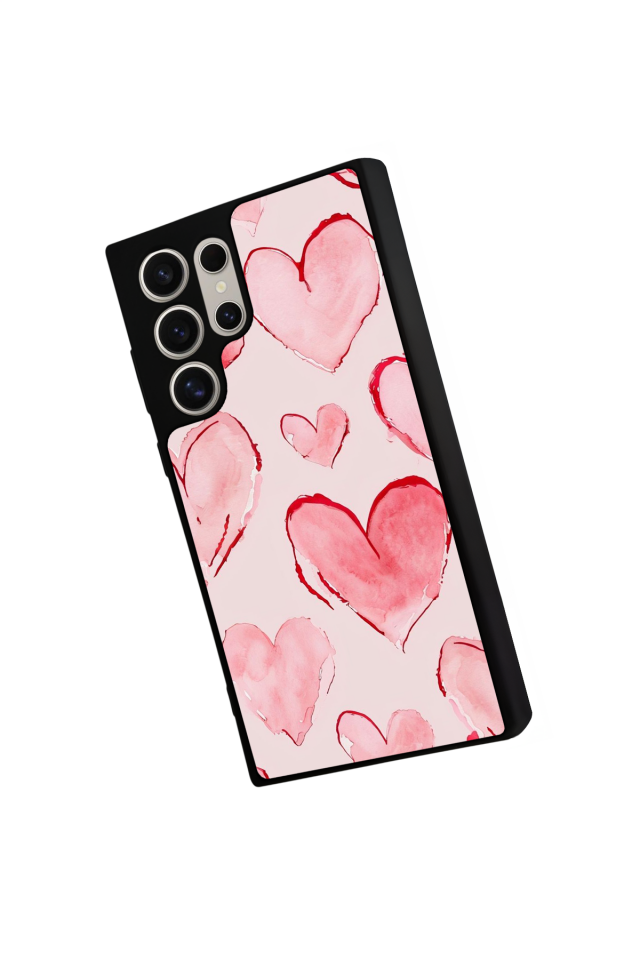 Samsung Galaxy S22 Ultra Uyumlu Kalp Love Tasarımlı Glossy Premium Kılıf