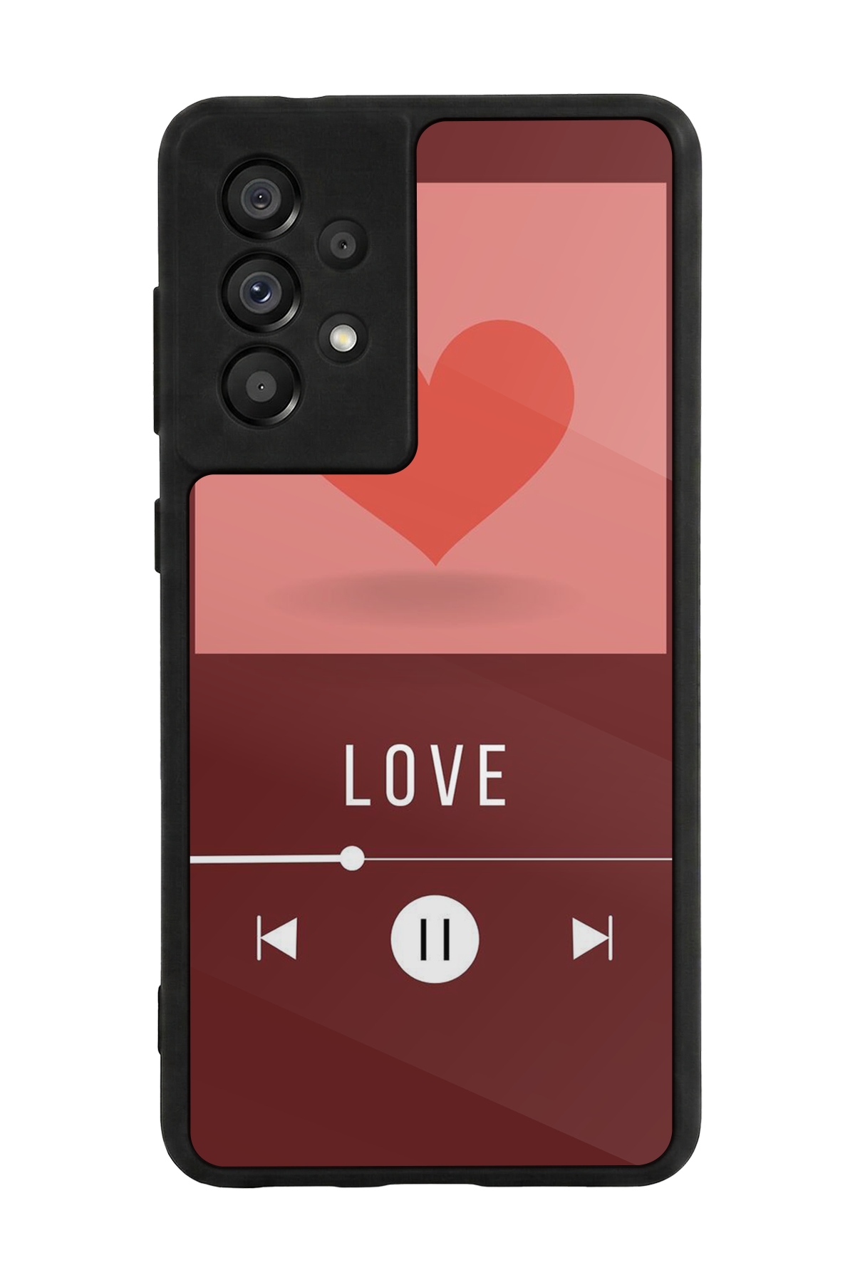 Samsung Galaxy A73 Uyumlu Kalp Love Tasarımlı Glossy Premium Kılıf