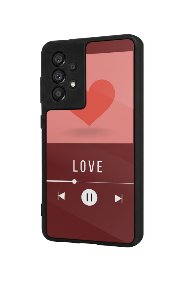 Samsung Galaxy A73 Uyumlu Kalp Love Tasarımlı Glossy Premium Kılıf