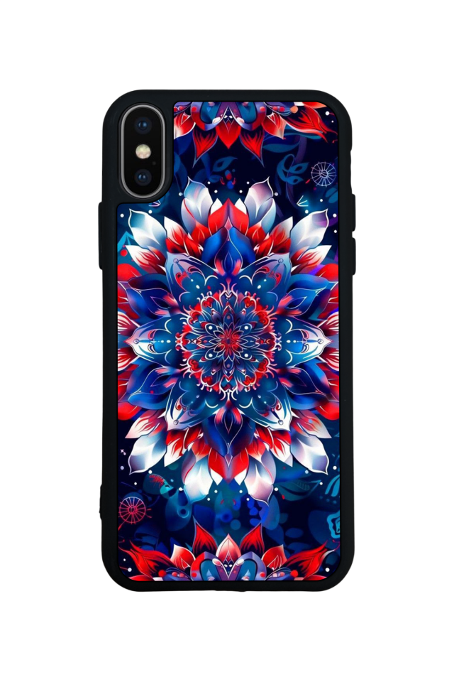 iPhone X/ XS Uyumlu Mandala Tasarımlı Glossy Premium Kılıf
