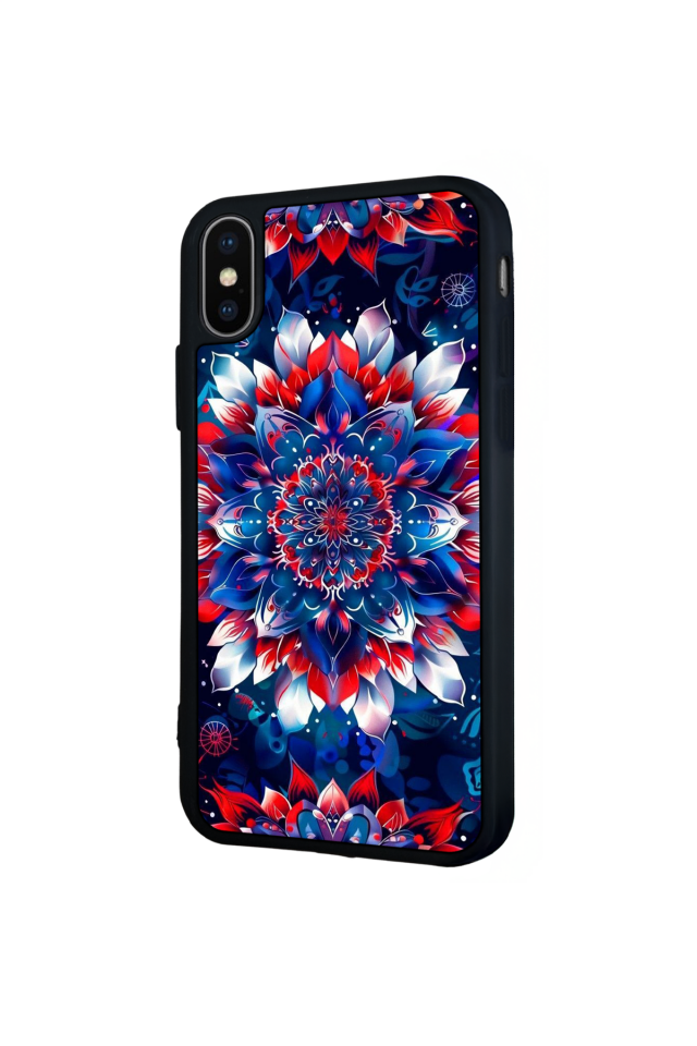iPhone X/ XS Uyumlu Mandala Tasarımlı Glossy Premium Kılıf