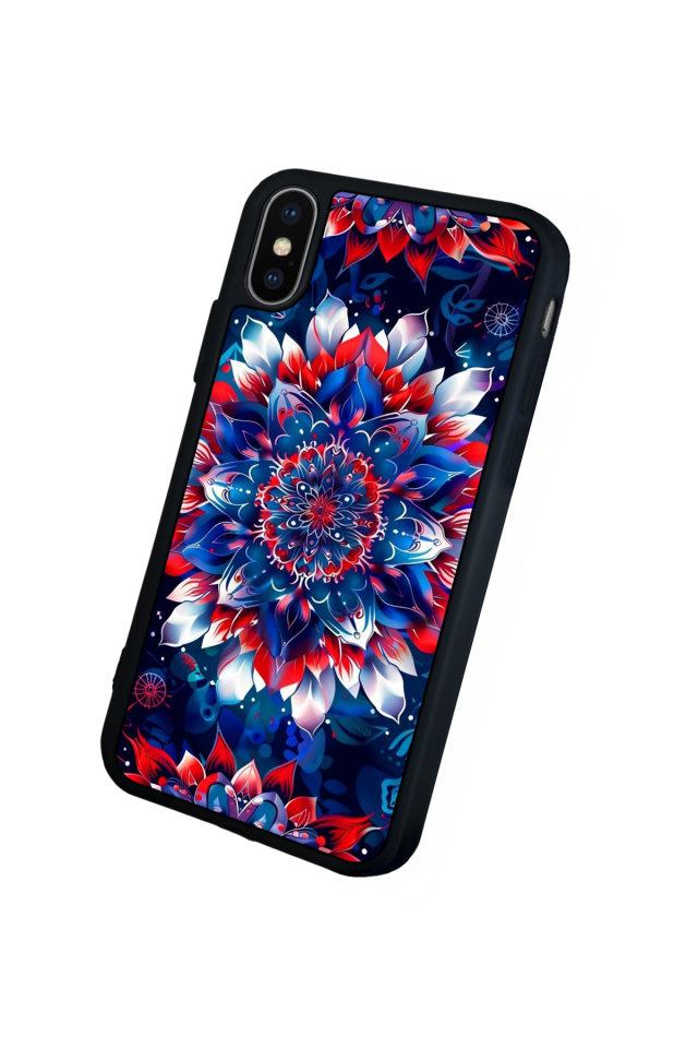 iPhone X/ XS Uyumlu Mandala Tasarımlı Glossy Premium Kılıf