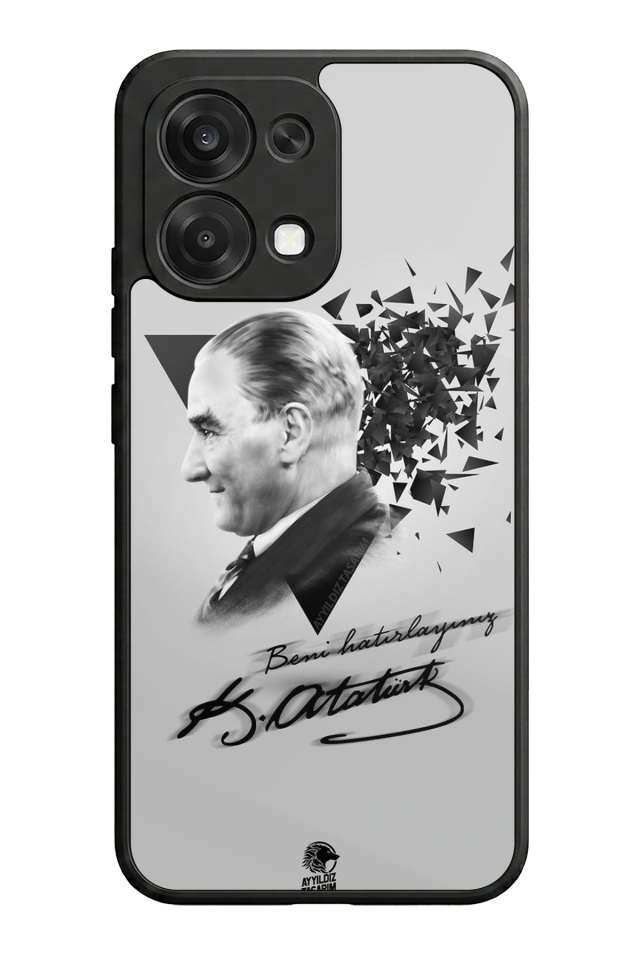 Oppo A6 Pro Uyumlu Mustafa Kemal Ataturk Tasarımlı Glossy Premium Kılıf