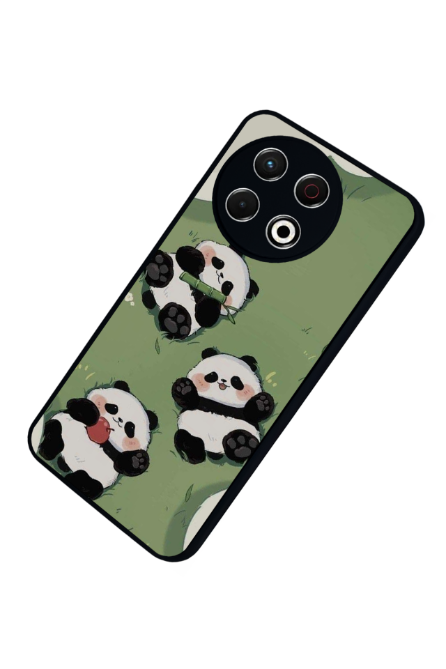 Tecno Spark 30 Pro Uyumlu Panda Tasarımlı Glossy Premium Kılıf