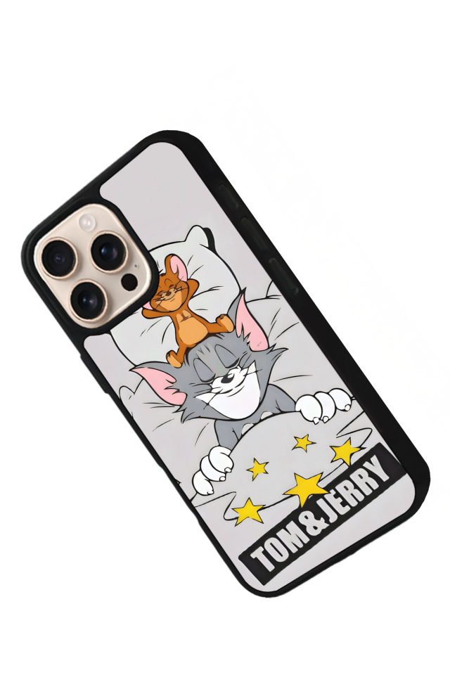 iPhone 14 Pro Max Uyumlu Tom And Jerry Tasarımlı Glossy Premium Kılıf