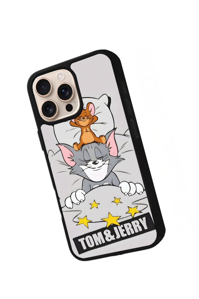 iPhone 14 Pro Max Uyumlu Tom And Jerry Tasarımlı Glossy Premium Kılıf