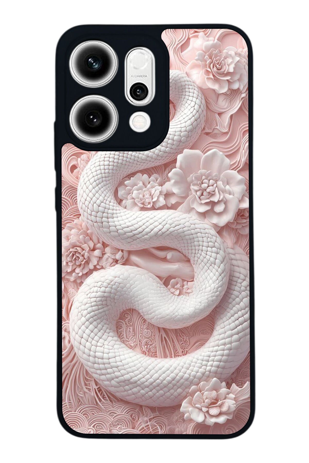 Oppo Reno 14 Uyumlu Yılan Tasarımlı Glossy Premium Kılıf