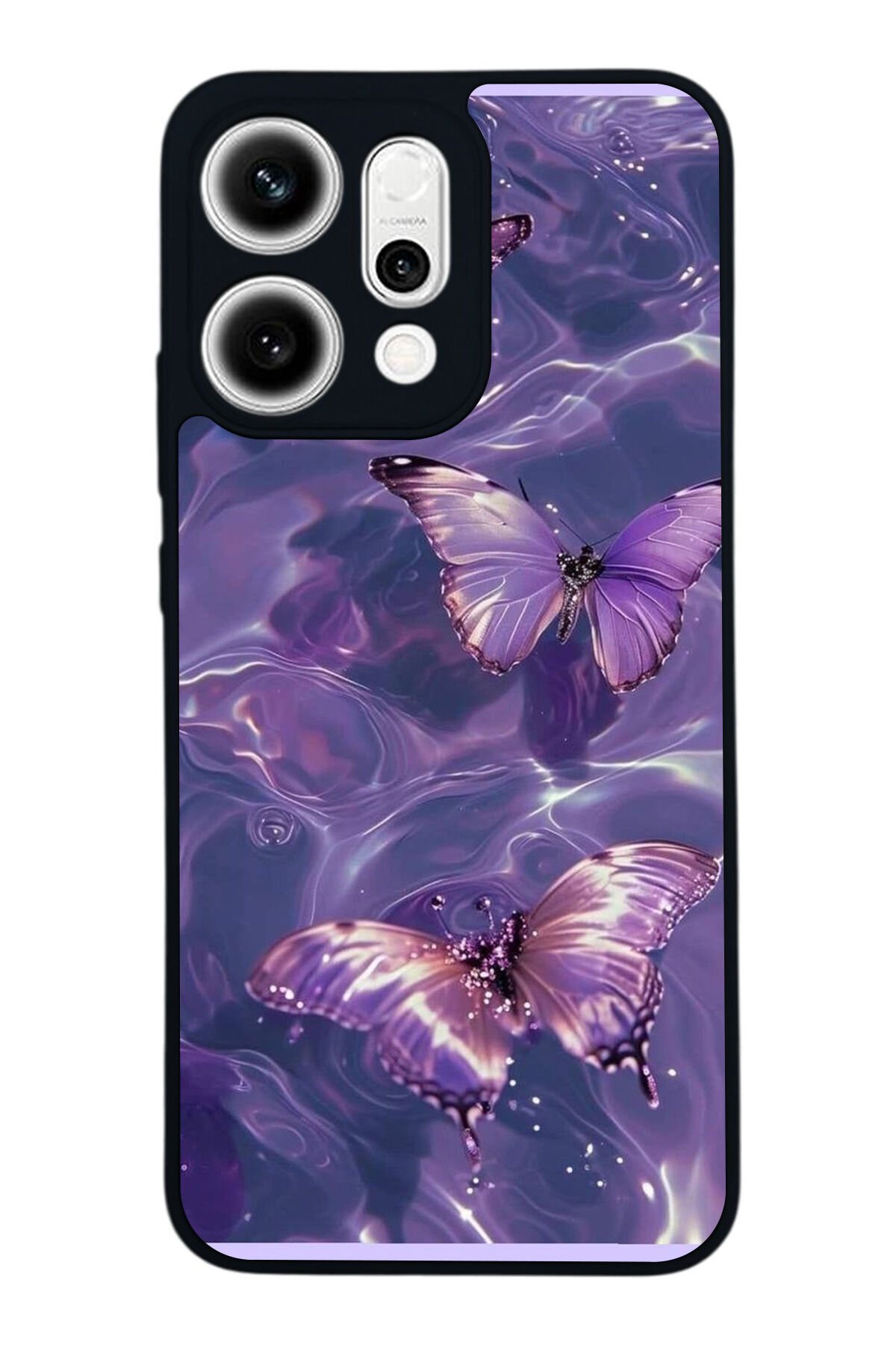 Oppo Reno 14 Uyumlu Kelebek Tasarımlı Glossy Premium Kılıf