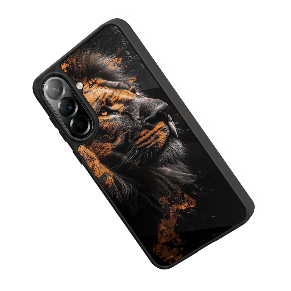 Samsung Galaxy A37 Uyumlu Aslan Tasarımlı Glossy Premium Kılıf