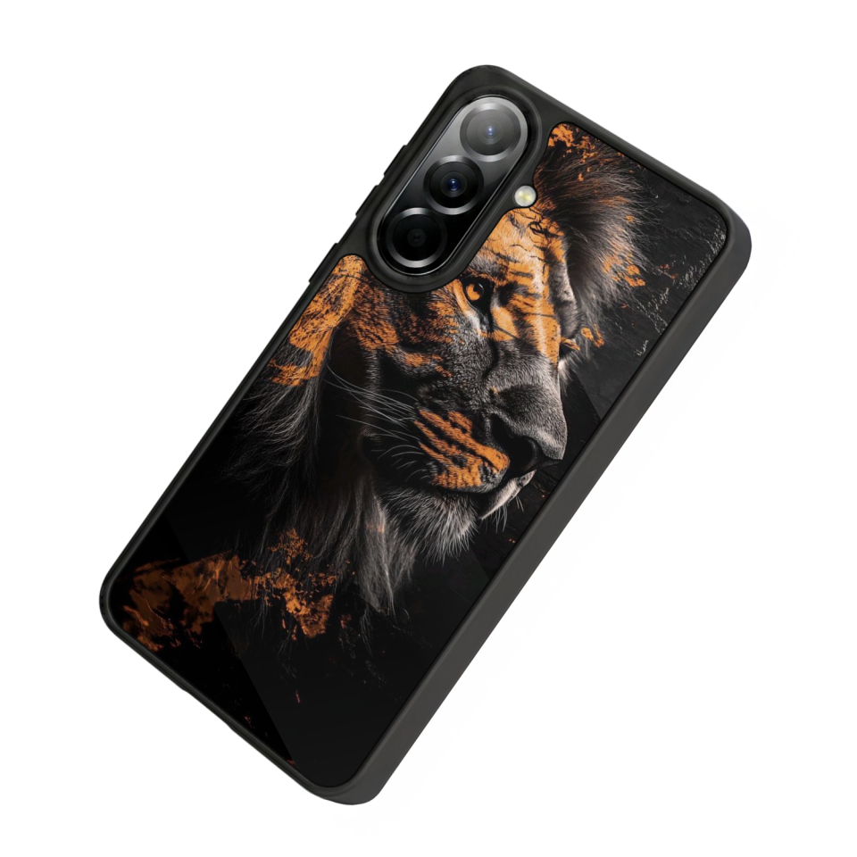 Samsung Galaxy A37 Uyumlu Aslan Tasarımlı Glossy Premium Kılıf