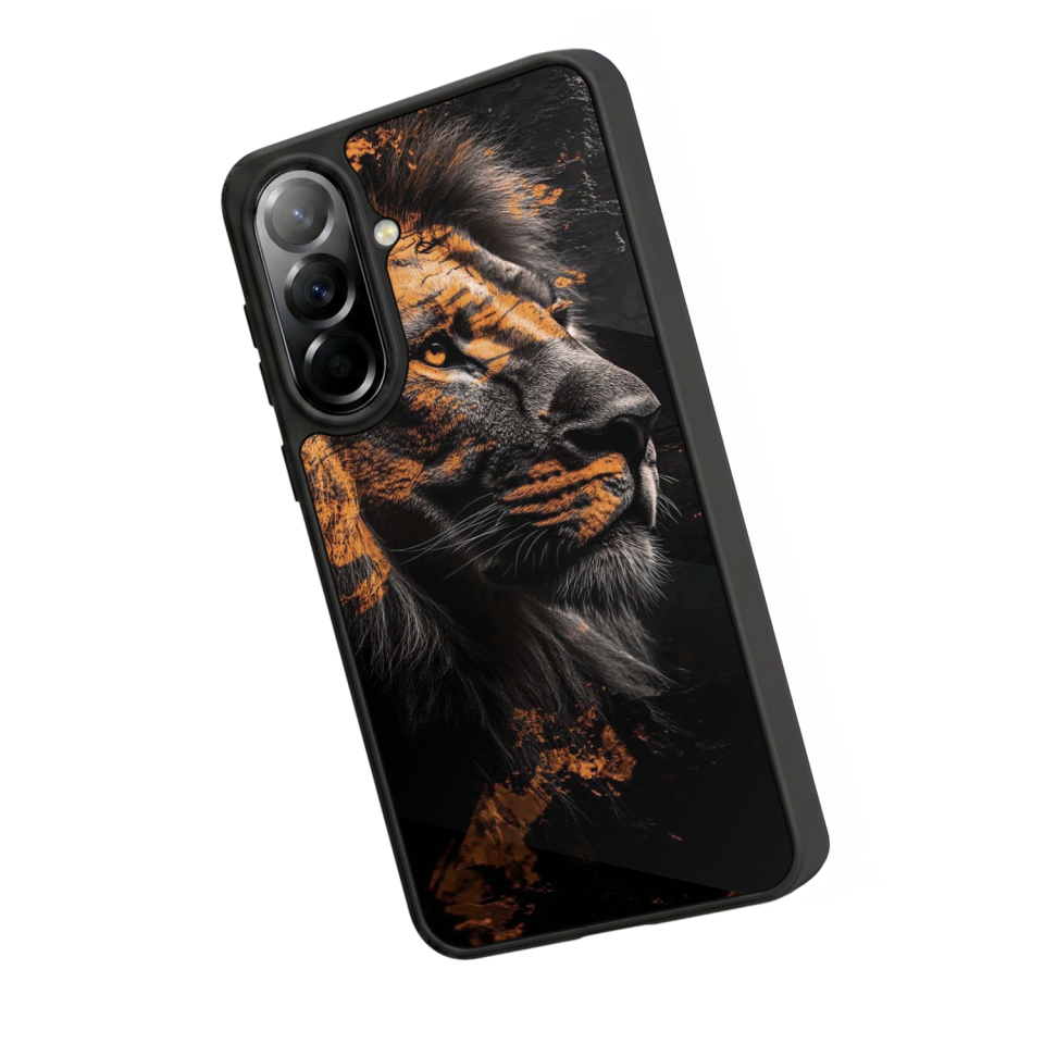 Samsung Galaxy A37 Uyumlu Aslan Tasarımlı Glossy Premium Kılıf