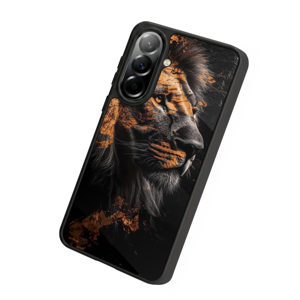 Samsung Galaxy A37 Uyumlu Aslan Tasarımlı Glossy Premium Kılıf