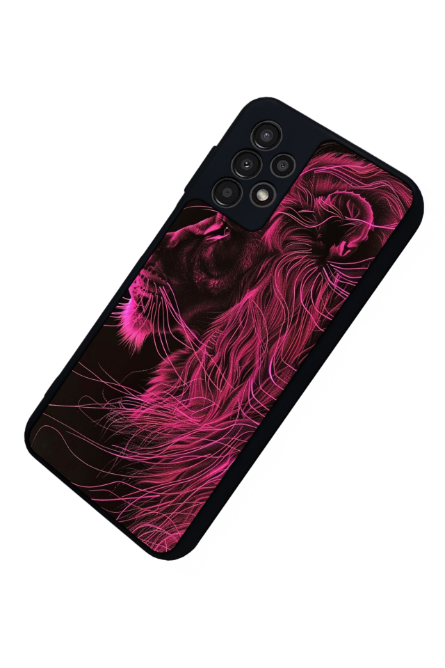 Samsung Galaxy A13 Uyumlu Aslan Tasarımlı Glossy Premium Kılıf