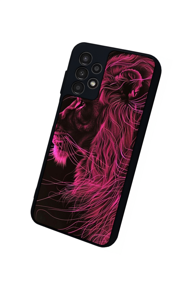 Samsung Galaxy A13 Uyumlu Aslan Tasarımlı Glossy Premium Kılıf