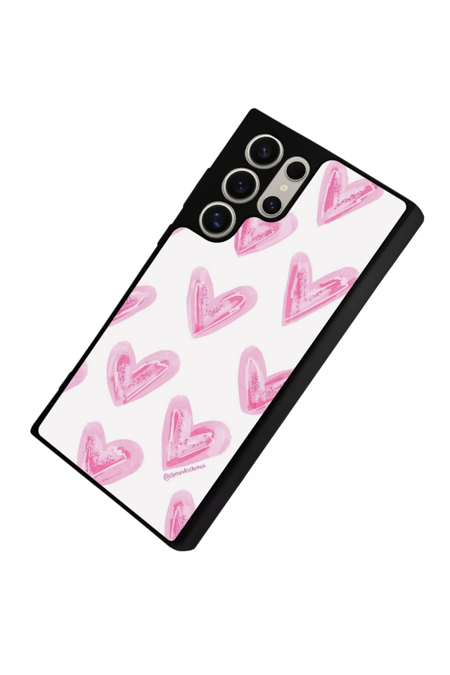 Samsung Galaxy S22 Ultra Uyumlu Kalp Love Tasarımlı Glossy Premium Kılıf