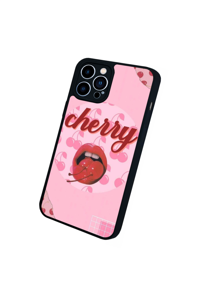 iPhone 12 Pro Max Uyumlu Kiraz Tasarımlı Glossy Premium Kılıf