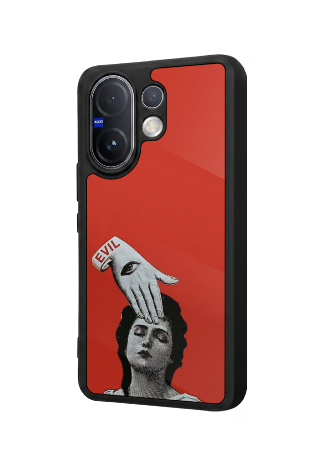 Vivo V60 Uyumlu Kirmizi Tasarımlı Glossy Premium Kılıf