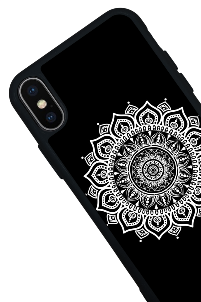 iPhone X/ XS Uyumlu Mandala Tasarımlı Glossy Premium Kılıf
