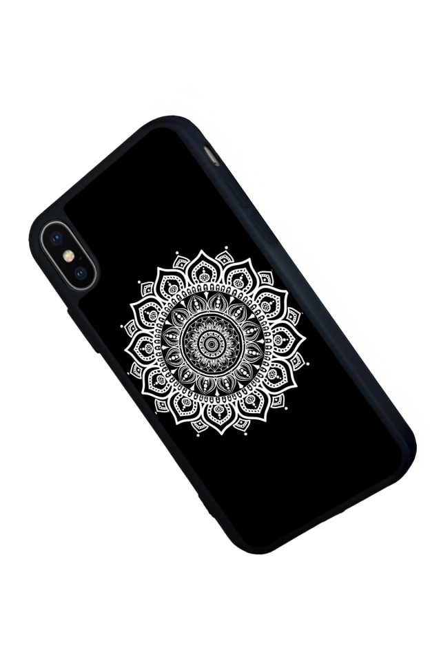 iPhone X/ XS Uyumlu Mandala Tasarımlı Glossy Premium Kılıf