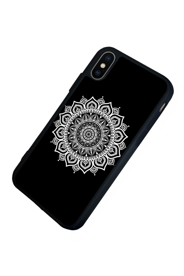 iPhone X/ XS Uyumlu Mandala Tasarımlı Glossy Premium Kılıf