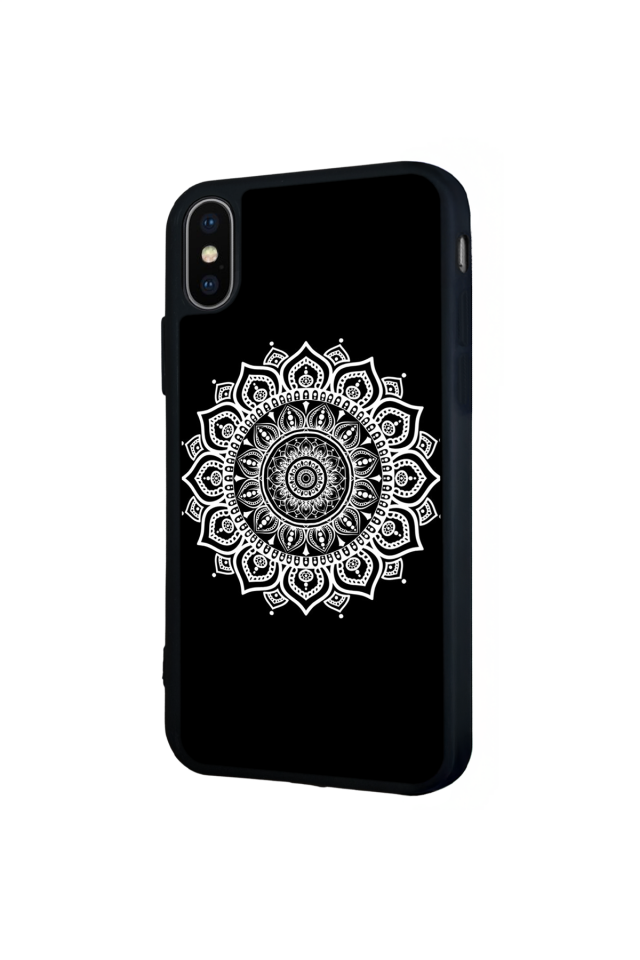iPhone X/ XS Uyumlu Mandala Tasarımlı Glossy Premium Kılıf