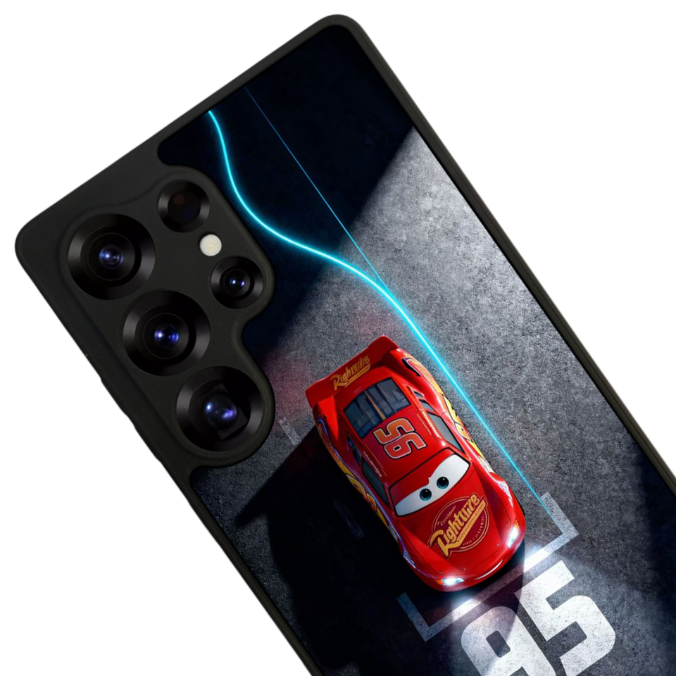 Samsung Galaxy S25 Ultra Uyumlu Şimsek McQueen Tasarımlı Glossy Premium Kılıf