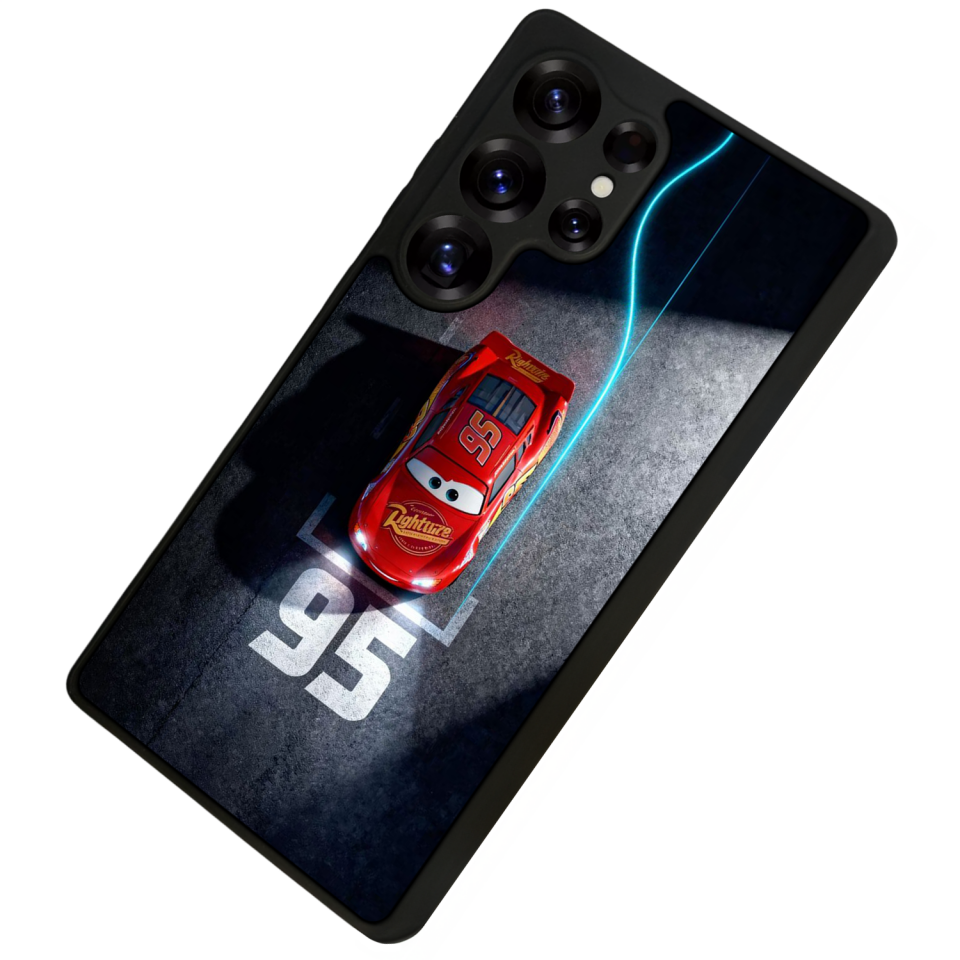 Samsung Galaxy S25 Ultra Uyumlu Şimsek McQueen Tasarımlı Glossy Premium Kılıf