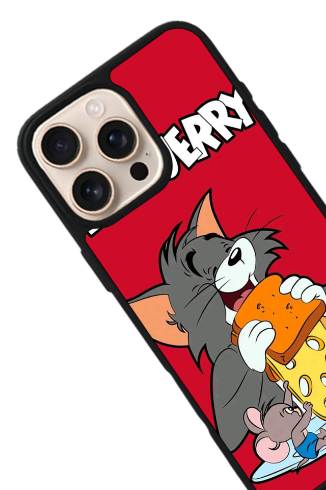 iPhone 14 Pro Max Uyumlu Tom And Jerry Tasarımlı Glossy Premium Kılıf