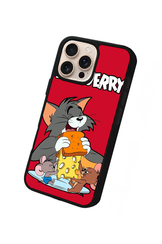 iPhone 14 Pro Max Uyumlu Tom And Jerry Tasarımlı Glossy Premium Kılıf
