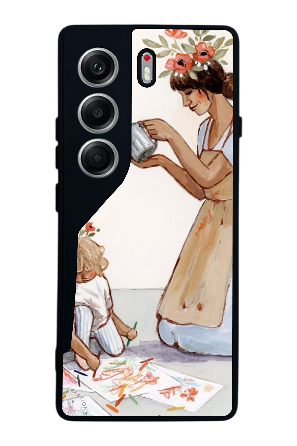 Tecno Camon 40 Uyumlu Kalp Love Tasarımlı Glossy Premium Kılıf