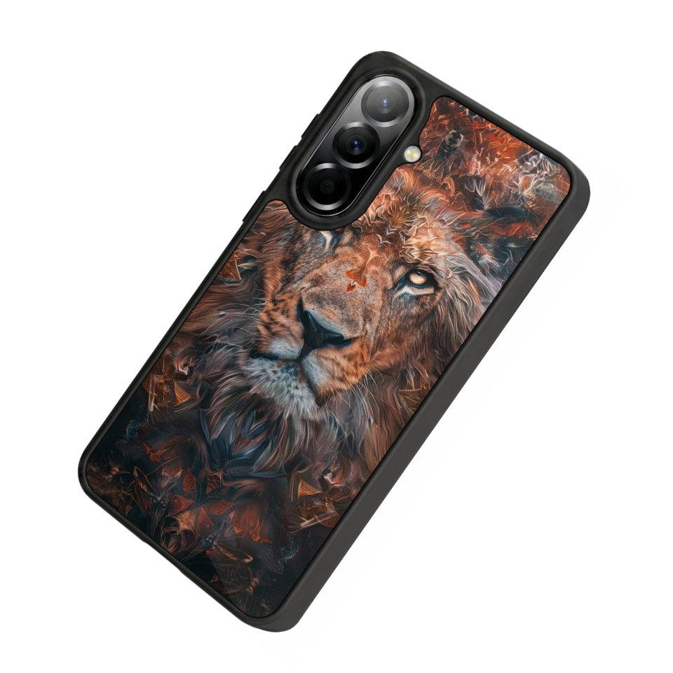 Samsung Galaxy A37 Uyumlu Aslan Tasarımlı Glossy Premium Kılıf