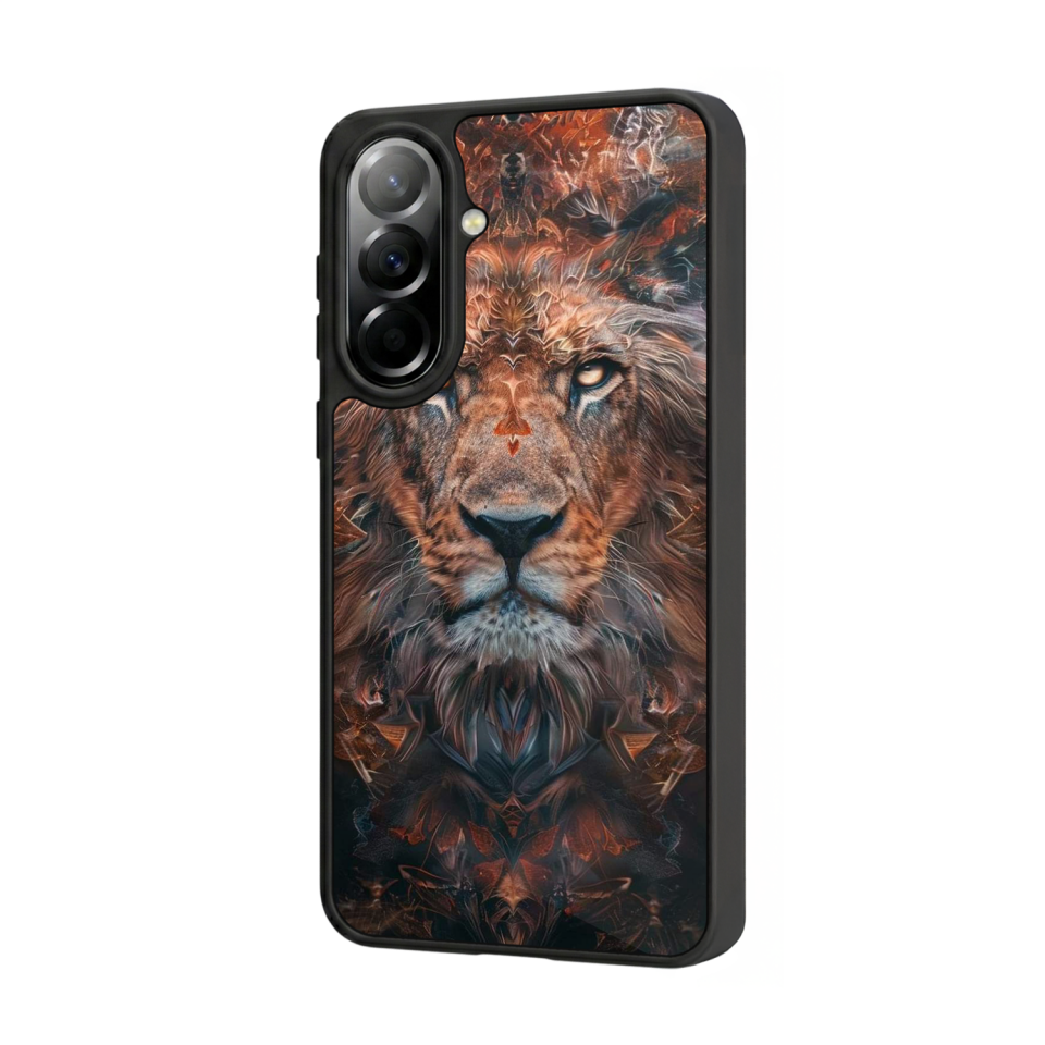 Samsung Galaxy A37 Uyumlu Aslan Tasarımlı Glossy Premium Kılıf