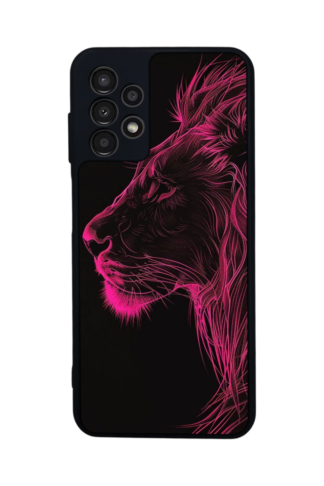 Samsung Galaxy A13 Uyumlu Aslan Tasarımlı Glossy Premium Kılıf