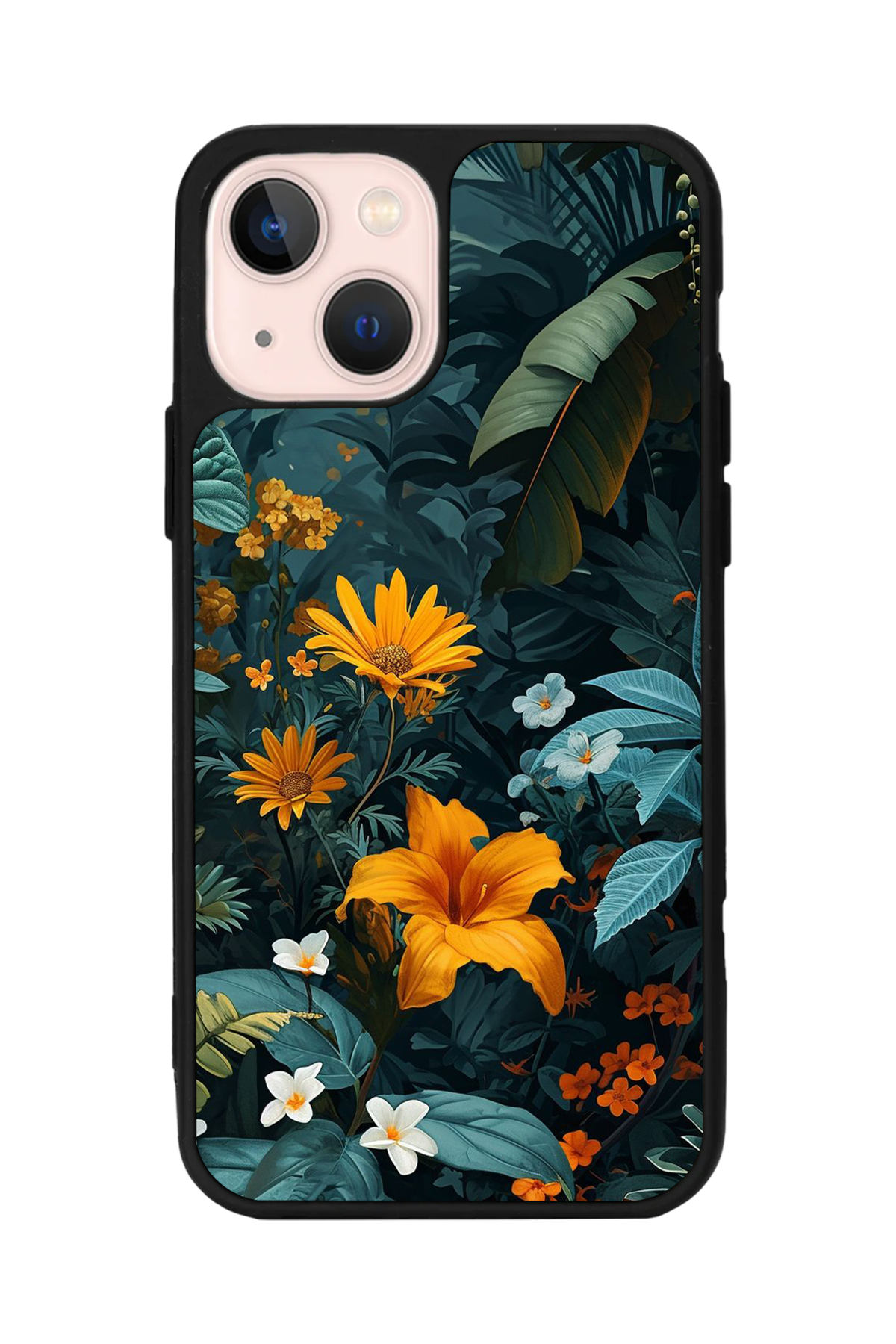 iPhone 13 Mini Uyumlu Botanik Tasarımlı Glossy Premium Kılıf