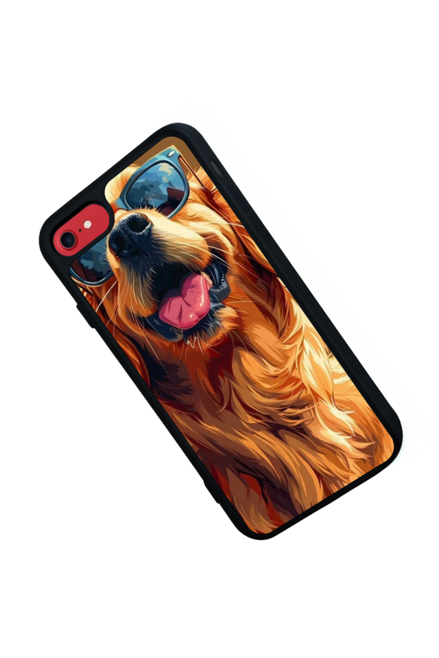 iPhone 8 Uyumlu Golden Kopek Tasarımlı Glossy Premium Kılıf
