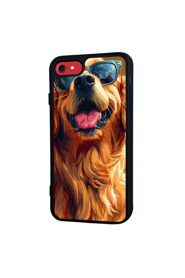 iPhone 8 Uyumlu Golden Kopek Tasarımlı Glossy Premium Kılıf
