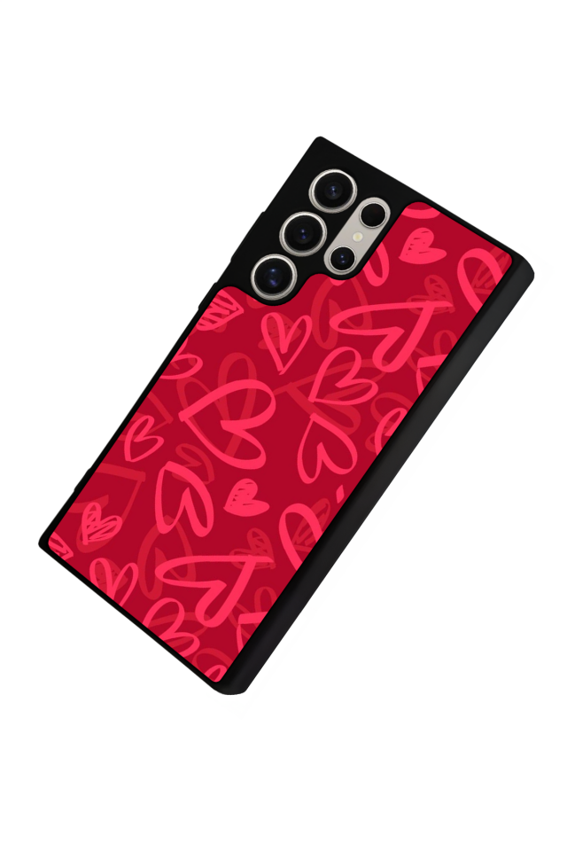 Samsung Galaxy S22 Ultra Uyumlu Kalp Love Tasarımlı Glossy Premium Kılıf